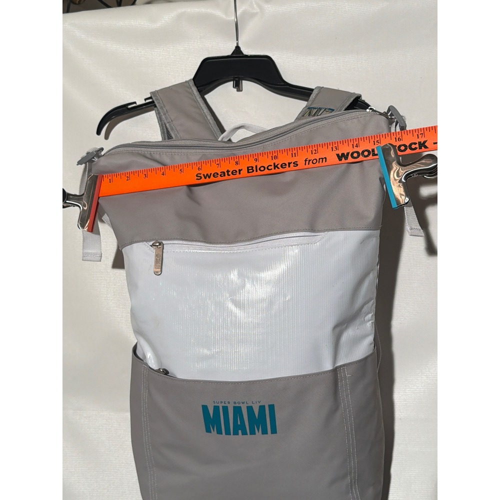 Super Bowl LIV Miami NFL Backpack Gray White Commemorative Football Bag - Picture 7 of 10